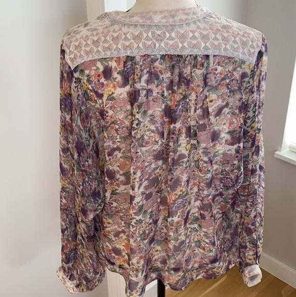 🆕 Anthropologie Ranna Gill Floral Long Sleeve Blouse. NWT - Picture 4 of 12